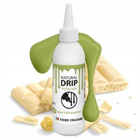 Drip na dort čokoládová poleva tuhnoucí zelená 100 ml Food Colours
