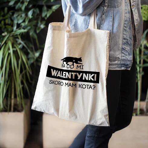 NÁKUPNÍ TAŠKA PRO KOŤATA 38x42 cm 280 g NA CO MI VALENTÝN KDYŽ MÁM KOČKU Kód výrobce WALENTYNKI Allbag