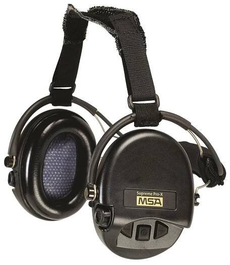Elektronická sluchátka MSA Supreme Pro X - pod přilbu, s gelovými polštářky, černá