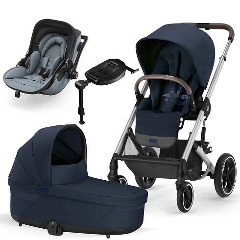 CYBEX Set 3v1 Balios S Lux Black Ocean Blue 2023 Gold + KIDDY Evoluna i-size 2