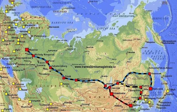 Transsibiřská magistrála - informace, mapa.
