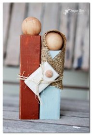 here's how to make a diy simple wooden nativity set - this is a perfect christmas craft idea - maybe even give away as neighbor gifts?? - - Sugar Bee Crafts Bee Crafts, Christmas Projects, Holiday Crafts, Crafts For Kids, Kids Diy, Christmas Crafts To Make And Sell, Diy Gifts To Sell, Gifts Holiday, Silhouette Nativité