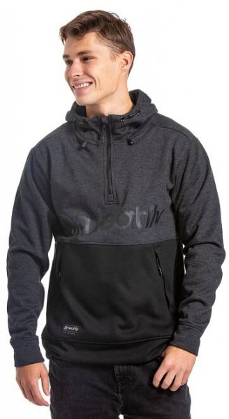 Pánská technická mikina Meatfly Tason, Black Heather/Black