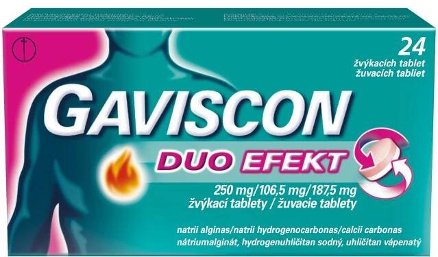 Gaviscon Duo Efekt 250mg/106.5mg/187.5mg tbl.24