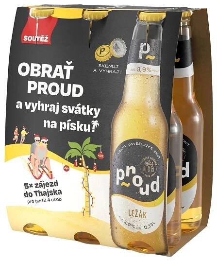 Proud Pivo ležák ochucený 6 x 0,33l (1,98l)