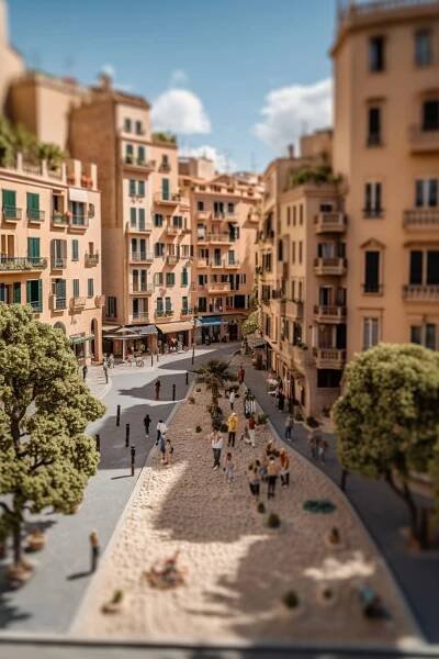 16 Magical Photos of Tiny Palma de Mallorca - Midjourney AI Art Tiny Places Collection - Minified cities by Sprinkle of AI