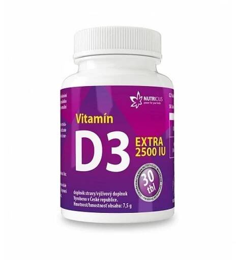 Nutricius Vitamín D3 EXTRA 2500 IU 30 tablet | e-Shop Čtyřlístek.eu