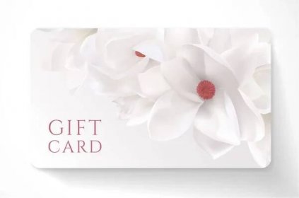 Dárková karta s krásným realistickým magnolia bílé květy izolované na čistém pozadí. Šablona užitečná pro svatební design, dámské nákupní karty (věrnostní karta) — Ilustrace