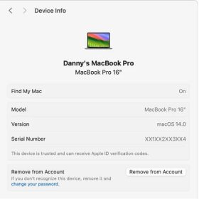 Nastavení Apple ID s podrobnostmi o důvěryhodném zařízení pro existující účet
