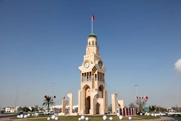 The Clock Tower in Riffa, Kingdom of Bahrain, Middle East.