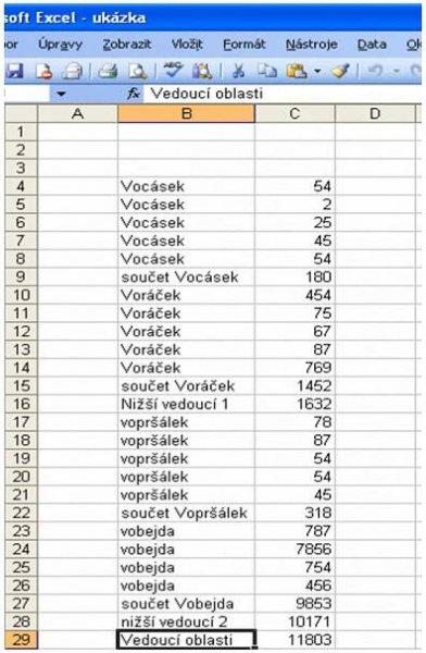 Excel přehledy