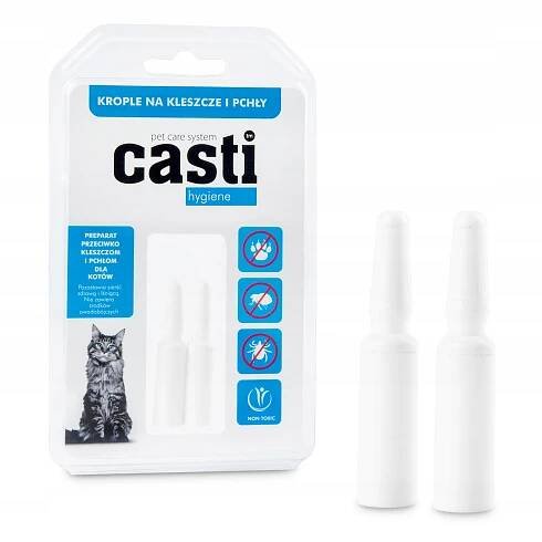 Kapky pro kočky proti klíšťatům a blechám 3 ml Casti