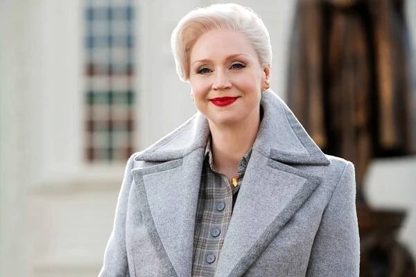 Wednesday. Gwendoline Christie as Larissa Weems in episode 103 of Wednesday. Cr. Vlad Cioplea/Netflix © 2022