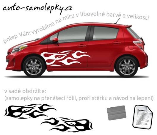  Polepy na boky auta - plameny - b0052 