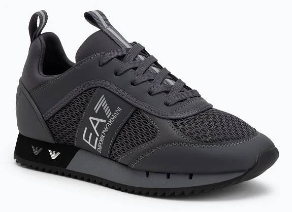 Boty EA7 Emporio Armani Black & White Laces asphalt grey/silv.g7