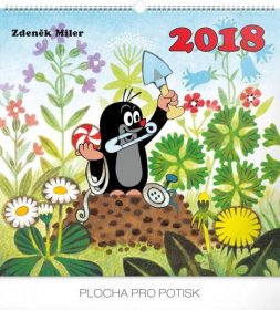 Nástěnný kalendář Krteček 2018, 48 x 46 cm - PGN-4678-L - Nástěnné