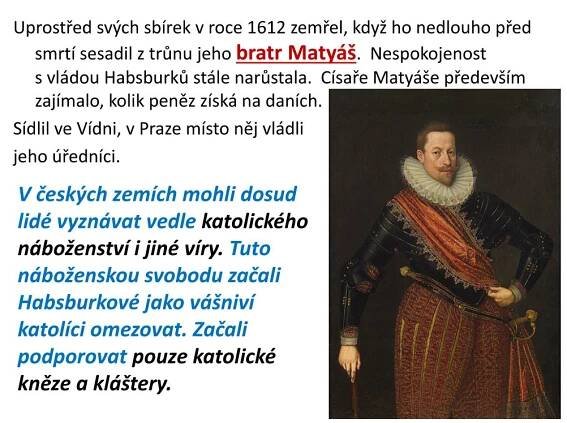 PPT - Téma: NÁSTUP HABSBURKŮ BITVA NA BÍLÉ HOŘE PowerPoint Presentation - ID:6925237