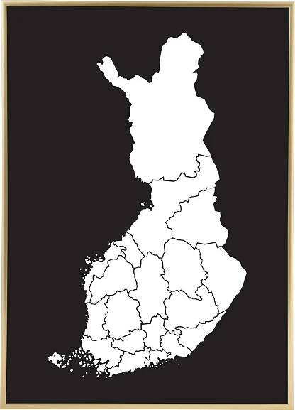 Mapa - Finland - Bílá Plakát (21x29.7 cm (A4))
