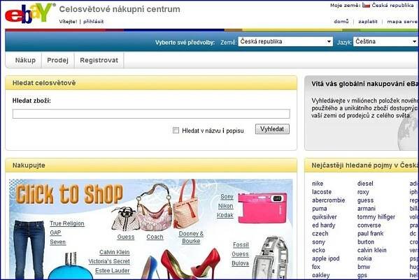 Na eBay můžete nakupovat v češtině a v korunách. Není ale český