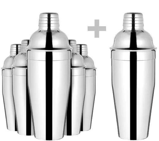 (6 kusů) - Šejkr na koktejly - nerezová ocel - 750 ml