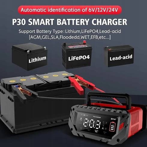 30A LCD NABÍJEČKA usměrňovač pro baterii EFB GEL AGM 12V 24V Značka žádná značka