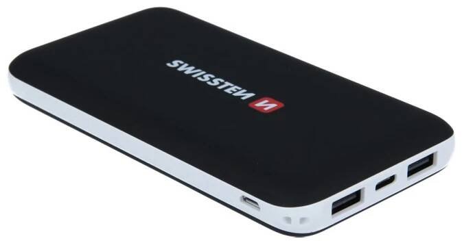 Swissten BLACK CORE SLIM POWER BANK 10000 mAh USB-C INPUT