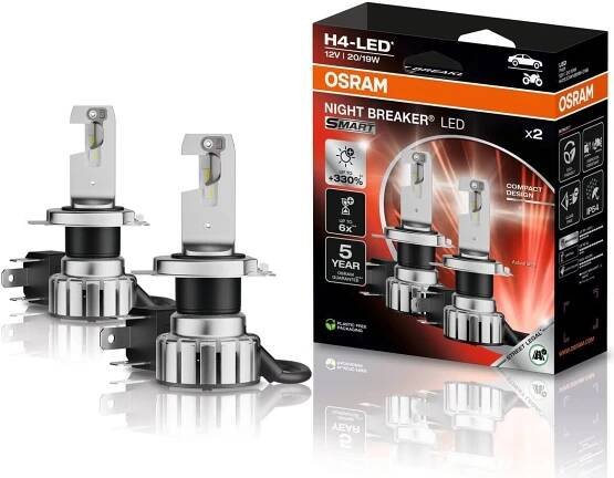 Osram H4 SMART NIGHT BREAKER LED +330% 64193DWNBSM-2HB 6000K 2ks