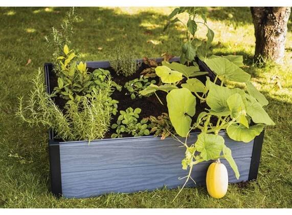KETER MAPLE SQUARE Vyvýšený záhon, 106 x 106 x 32 cm, šedý 17209665