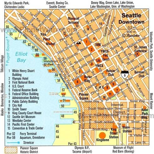 Seattle Map - Tourist Attractions