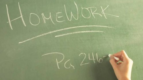 A teacher assigning homework on the blackboard, which 504 accomodations for adhd can help your child to complete by improving communication.