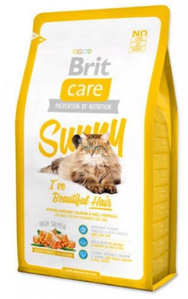 Brit Care Cat Rýže + Losos superprémiové hypoalergenní kompletní krmivo pro dospělé kočky 2 kg