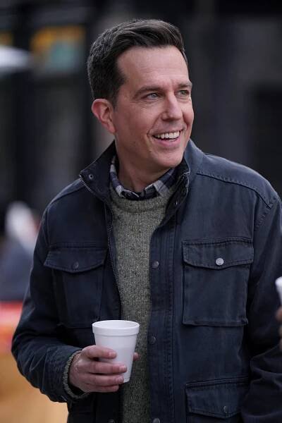 RUTHERFORD FALLS -- "Firefighters Pancake Breakfast" Episode 206 -- Pictured: Ed Helms as Nathan Rutherford -- (Photo by: Tyler Golden/Peacock)