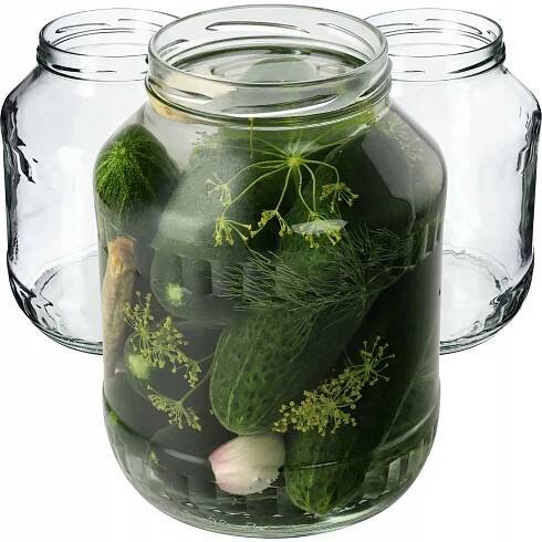 ZAVAŘOVACÍ SKLENICE 1,7 L SKLENICE SKLENICE NA ZAVAŘENINY OKURKY LIKÉRY SKLENĚNÉ 4 KS FI 89