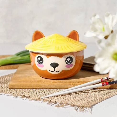 Alpaca Kawaii Bowl with Lid for Anime Fans