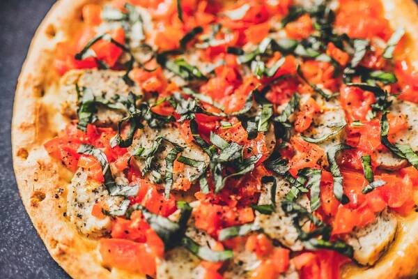 Cauliflower Pizza With Paleo Tomato Basil Meatballs