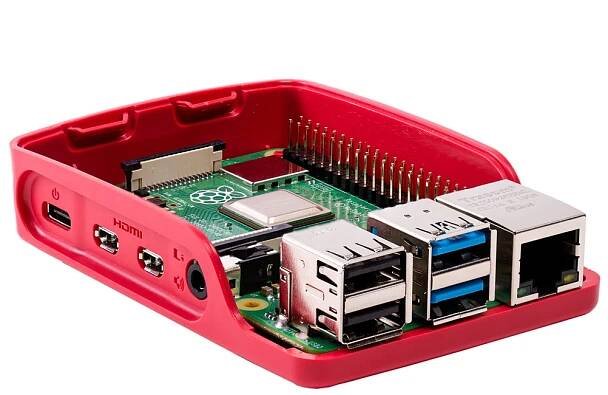 Oficiální Raspberry Pi 4B krabička, malinová/bílá - RPishop.cz