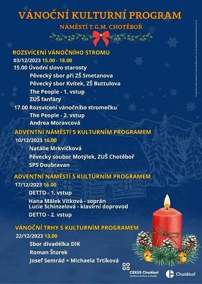 Rozsvícení vánočního stromu v Chotěboři - Petra Brázdová Dekor