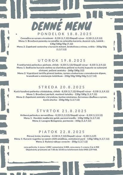 Denné menu Hotel Arkádia, Bánovce nad Bebravou | restauracie.sk