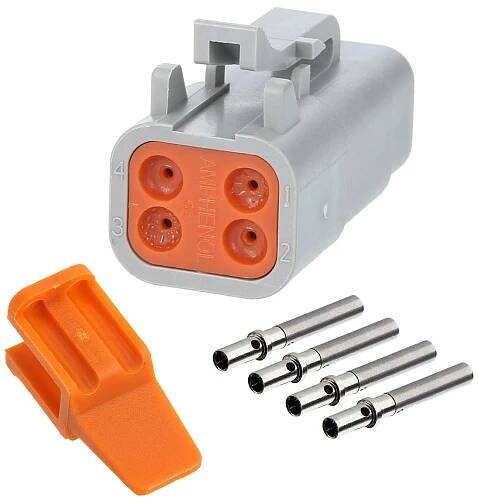 ATM06-4S-KIT01 Amphenol AS-4SF 110 SET cable box ATM series Socket, 4-pole, Crimp connection Insulation diameter 1.35 mm - 3.05 mm, Contact size size 20