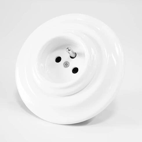 PORCELÁNOVÉ BIELE RETRO HNIEZDO 250V VINTAGE POD OMIETKU, KERAMICKÉ Typ zásuvky na stenu