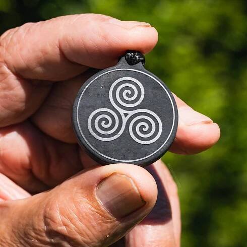 Guardian Triskelion - Karelian Shungite Crystal Pendant for EMF Protection