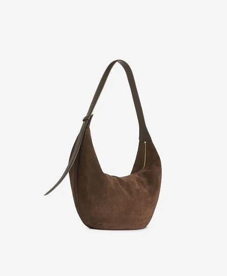 Curved Suede Bag - Brown - Women - StillMedia/DescriptiveStillLife - 5