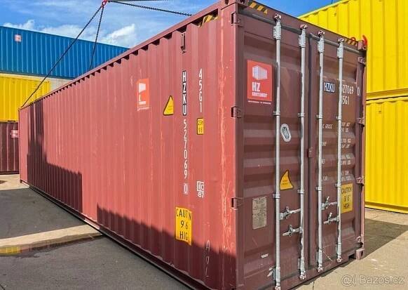 Lodní kontejner 40'HC RAL 5010 po více cestách Tře - Třebíč - Bazar