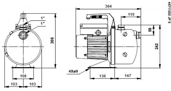 Grundfos JP 5 samonasávací čerpadlo 230V, 46711002