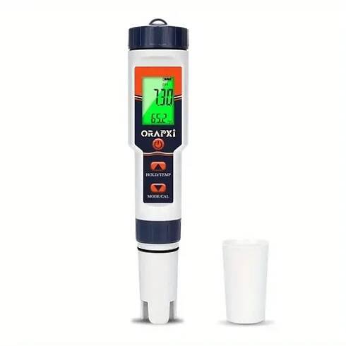   5 in 1 pool salt tester ph tds ec   meter with lcd screen high   0 01 resolution atc automatic temperature   32 f 140 f range   testing meter for saltwater pools spas aquariums hydroponics hot tubs   multi   water tester with glass probe stable sensor for precise ph tds ec   measurements