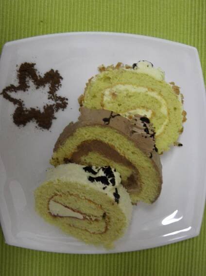 mini roláda – ořechová, čokoládová, kokosová