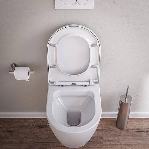 Závěsné WC B-8030RSedátko Soft-Close - Bez okrajů - Bílá lesklá