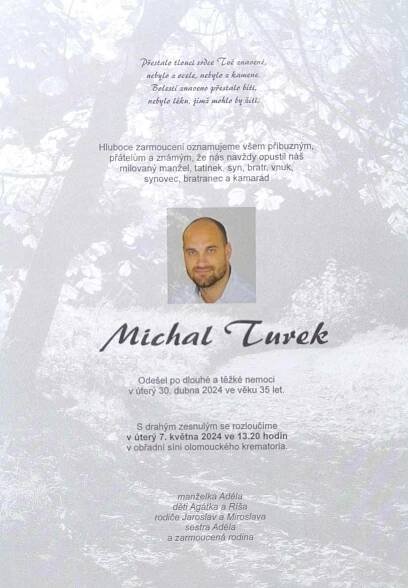 Ve věku 35 let zemřel bývalý hokejový brankář Prostějova a Uničova Michal Turek. Podlehl těžké nemoci