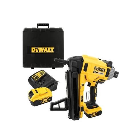Такер DeWALT акумулаторен за гвоздеи с 2 батерии и зарядно, 18 V, 5 Ah, за бетон, 13-57 мм, DCN890P2