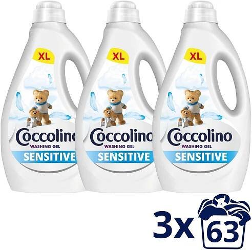 Coccolino Sensitive prací gel 3 × 2,52 l 189 PD - Heureka.cz